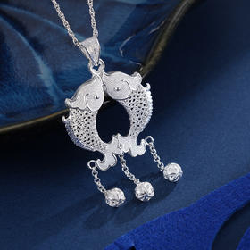 子佩集S990银【天作之合】吊坠【MXDZ007】花丝(不含链)三球双鱼2402