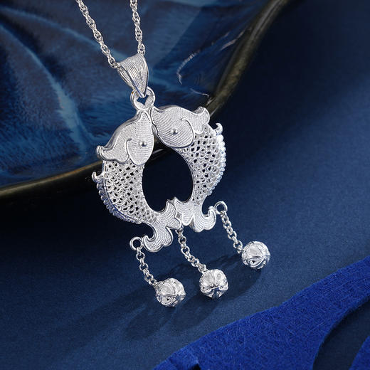 子佩集S990银【天作之合】吊坠【MXDZ007】花丝(不含链)三球双鱼2402 商品图0