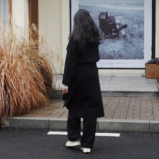 米加蜜 黑色花瓣羊毛风衣『款式宽松，建议大家买小一码』 商品图1