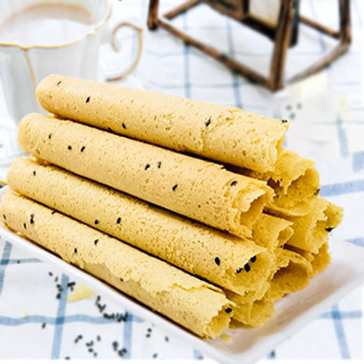 【金品福苦荞蛋卷600g 年货礼盒】麦芽糖醇 新鲜鸡蛋芝麻味 休闲零食 商品图2