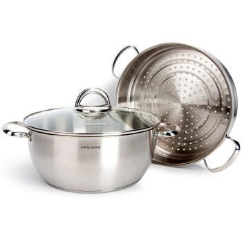 乐扣乐扣（LOCK&LOCK）不锈钢蒸锅 家用大容量蒸锅28CM二层蒸锅汤锅套装组合电磁炉锅具 商品图4