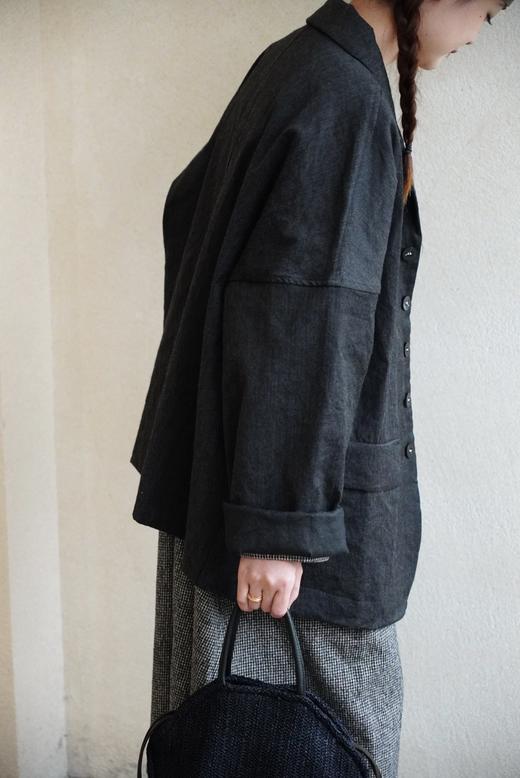ALBUM DI FAMIGLIA 炭黑INOX质感棉毛混纺西装外套(柔软透气内衬) 商品图3