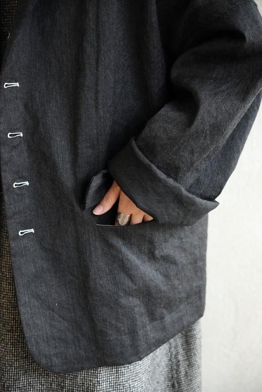 ALBUM DI FAMIGLIA 炭黑INOX质感棉毛混纺西装外套(柔软透气内衬) 商品图2