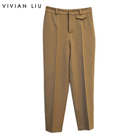 VIVIAN LIU薇薇安刘TR2415011春女装新款腰部兜盖点缀锥形小脚裤