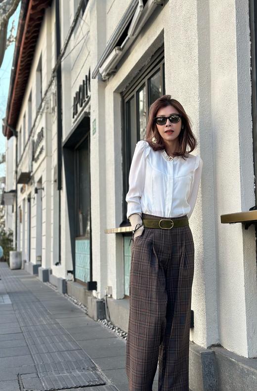 TYNVIE 经典阔腿裤-格纹 商品图2