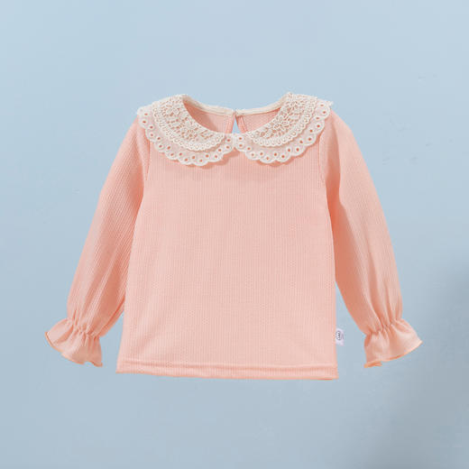 贝贝怡童装女宝宝长袖T恤春装洋气娃娃领上衣打底衫季女小童衣服ZB1DS034 商品图7