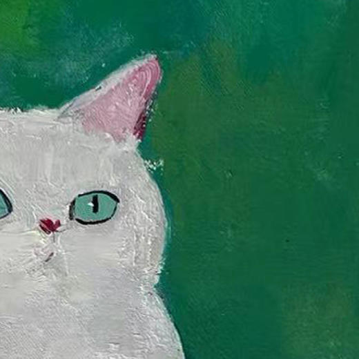 A14 孙洪敏《猫孩子》40*50CM 布面油画 手绘原作  已装框（白色木制）艺术家本人特供 仅有1张现货顺丰包邮 商品图2