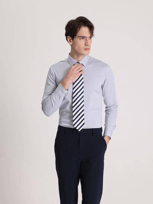 callisto紫色棉混纺长袖衬衫 STSTL119C 商品图1