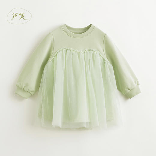 【马克珍妮 芦芙】春装新款 女童甜美休闲卫衣网纱裙 240173 商品图0