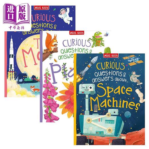 预售 【中商原版】 好奇的答案3册 英文科普绘本 Curious Questions & Answers about 太空船The Space Machines 植物Plants 月亮Moon 商品图0