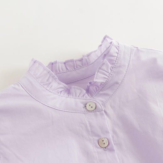 【马克珍妮 芦芙】春装新款 女童纯棉花边小立领纯色衬衫 240570 商品图3