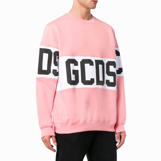 GCDS 男士字母徽标提花长袖卫衣 粉色 ACC94U020030 ROSA 商品图1