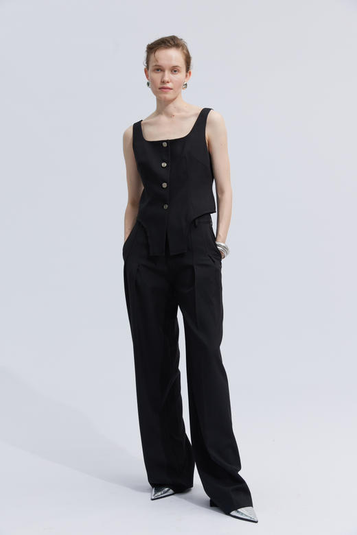 方领异形下摆马甲 商品图0