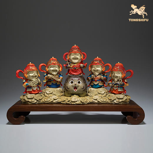 铜师傅 铜摆件《五路财爷笑呵呵》财神爷客厅办公室家居装饰摆 商品图2