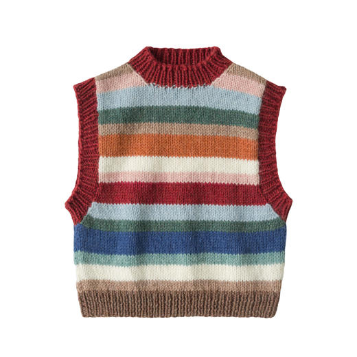 苏苏姐家复古条纹马甲手工DIY彩虹毛衣钩针羊毛毛线自制材料包 商品图5