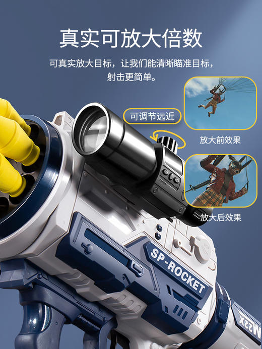 【畅爽8连发，超大容量！】大号儿童声光电动软弹枪连发火箭炮红外线，仿真对战玩具枪男孩礼物，无需频繁填子弹，快速掌控战场，轻松吃鸡！ 商品图2