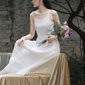 【林栖设计小店】【搭配单品】现货 生活在左时装周同款 原创桑蚕丝吊带裙设计百搭真丝无袖连衣裙1931131