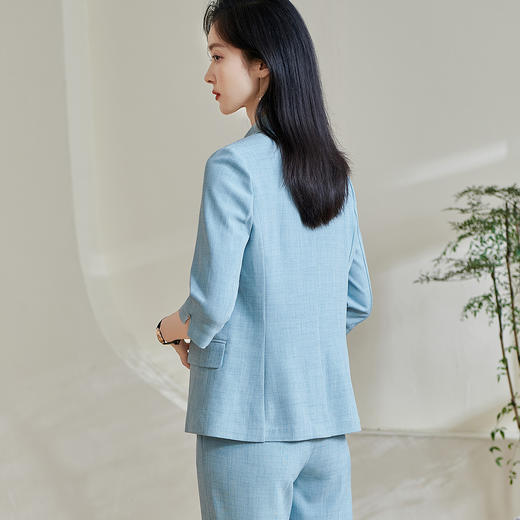 剩S/L/M 米思阳2026春季新款时尚通勤短款西装气质七分袖休闲外套修身0247 商品图2