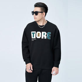 【新款DMH】大依优型大码圆领印花卫衣长袖弹力加肥加大胖子上衣男士T恤肥佬打底男装