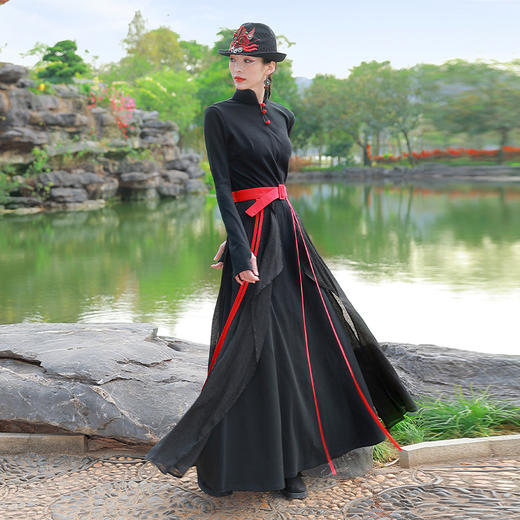 杨丽萍老师同款|凤歌鸾舞飘片连衣裙| 现货加急发 商品图1