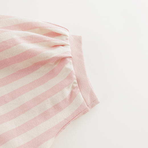 【马克珍妮 芦芙】春装新款 女童纯棉灯笼袖条纹T恤 240188 商品图4