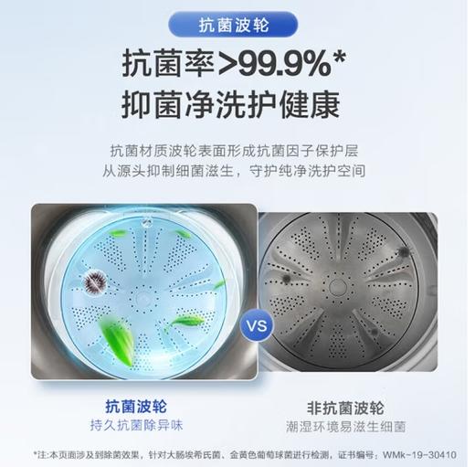 海尔洗衣机（252068）10公斤波轮全自动家用大容量直筒双动力防止缠绕洗脱一体机 【星蕴银】双动力款XQS100-M528 商品图4