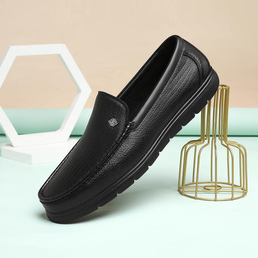 24春季【羊皮】男鞋软底商务休闲皮鞋懒人鞋一脚蹬真皮爸爸鞋 商品图3