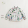 【马克珍妮 芦芙】女童纯棉南洋花园泡泡袖旗袍衬衫240167 商品缩略图0