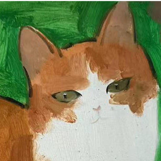 A08 孙洪敏《猫孩子》40*50CM 布面油画 手绘原作  已装框（白色木制）艺术家本人特供 仅有1张现货顺丰包邮 商品图1