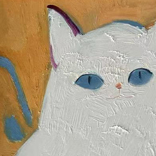 A11 孙洪敏《猫孩子》40*50CM 布面油画 手绘原作  已装框（白色木制）艺术家本人特供 仅有1张现货顺丰包邮 商品图2