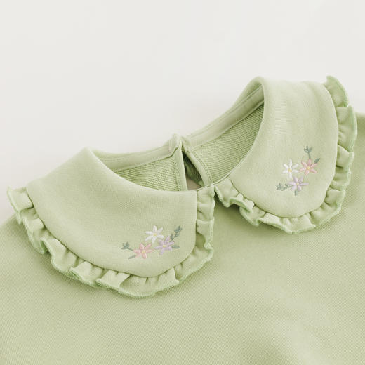 【马克珍妮芦芙】女童超舒棉法式刺绣娃娃领卫衣儿童春款240179 商品图3