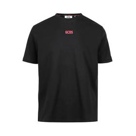 GCDS 男士棉质字母徽标刺绣圆领短袖T恤 黑色 A1OM2312JA499