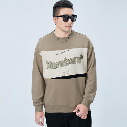 【新款DMH】大依优型大码圆领印花卫衣长袖弹力加肥加大胖子上衣男士T恤肥佬打底男装 商品图3