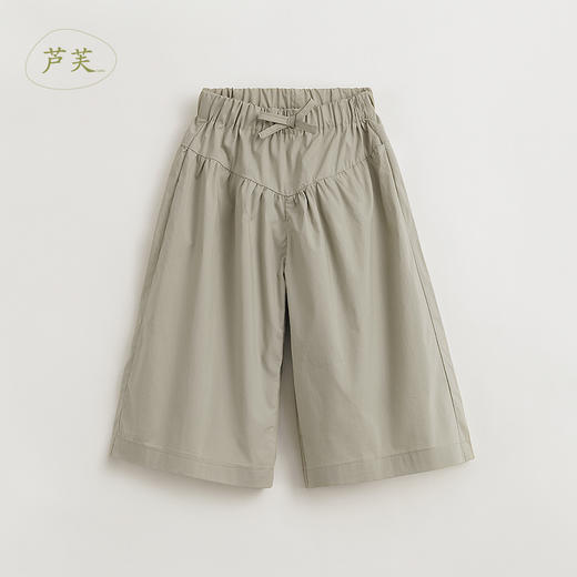 【马克珍妮 芦芙】女童蝴蝶结分割拼接阔腿裤 儿童裤子春款240307 商品图0