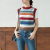 苏苏姐家复古条纹马甲手工DIY彩虹毛衣钩针羊毛毛线自制材料包 商品缩略图1