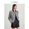西嘉C+IMPRESS/西嘉新中式千金小香风外套女短款弧形门襟立领拼接格纹WT2401037 商品缩略图0