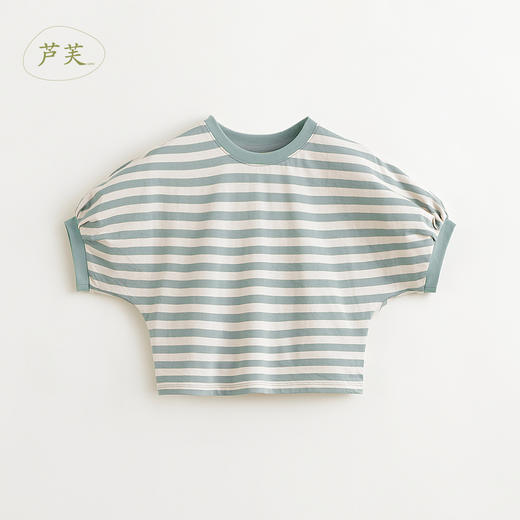 【马克珍妮 芦芙】春装新款 女童纯棉灯笼袖条纹T恤 240188 商品图1