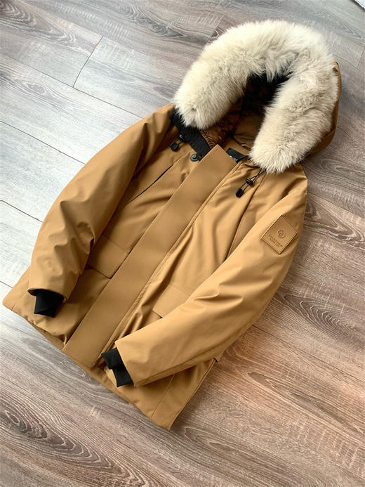 门店2K+ 90鹅绒狐狸毛领冬季男士加厚保暖纯色休闲连帽羽绒服 商品图4