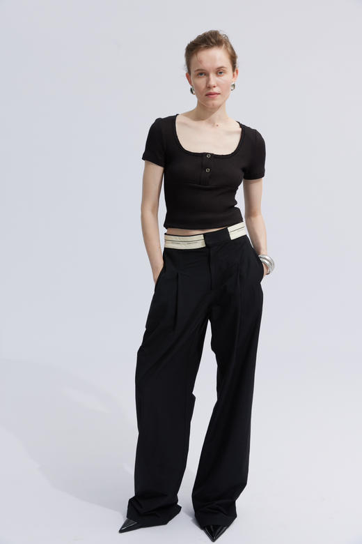 半开门襟T恤 商品图0