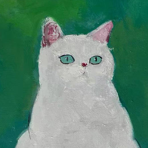 A14 孙洪敏《猫孩子》40*50CM 布面油画 手绘原作  已装框（白色木制）艺术家本人特供 仅有1张现货顺丰包邮 商品图1
