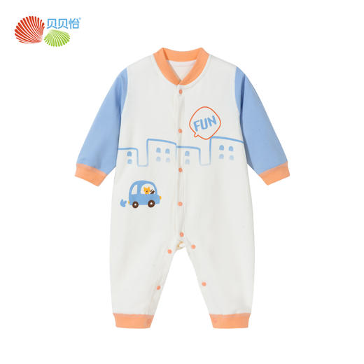 贝贝怡童装纯棉连体衣新生婴儿衣服2024新款春秋男女宝宝哈衣爬服ZB1DL005 商品图3