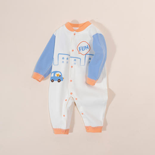 贝贝怡童装纯棉连体衣新生婴儿衣服2024新款春秋男女宝宝哈衣爬服ZB1DL005 商品图2