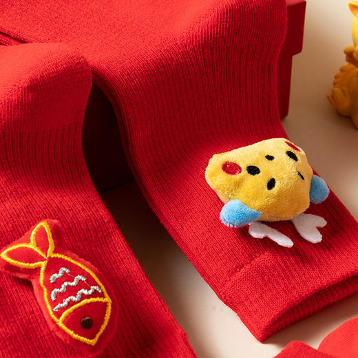 （春节不打烊）龙年福袜 2盒送一双（共9双）｜ 喜庆迎大年 自用送礼 男女中筒棉红袜 商品图7