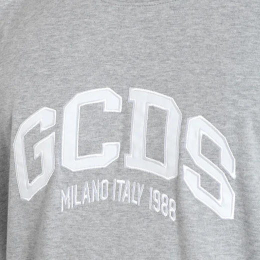 GCDS 男士棉质字母徽标印花圆领短袖T恤 灰色 A1OM2304JB991 商品图3
