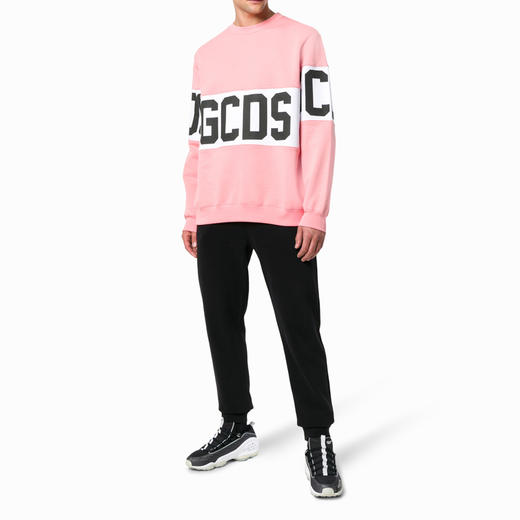 GCDS 男士字母徽标提花长袖卫衣 粉色 ACC94U020030 ROSA 商品图3