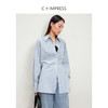 西嘉C+IMPRESS/西嘉Clean fit风铜氨丝色织条纹衬衫女多穿法早春上衣CS2401019 商品缩略图0
