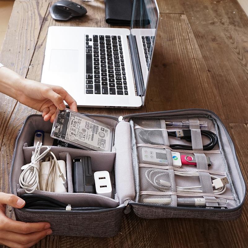 【宝藏旅行好物！化妆包】大容量数据线收纳盒旅行充电宝耳机收纳多用途，多规格设计，让每一件物都有归宿告别凌乱。