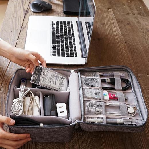 【宝藏旅行好物！化妆包】大容量数据线收纳盒旅行充电宝耳机收纳多用途，多规格设计，让每一件物都有归宿告别凌乱。 商品图0