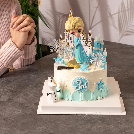 儿童蛋糕 | 艾莎蛋糕公主蛋糕冰雪城堡6寸8寸10寸12寸（纯动物奶油 新鲜水果夹心 提前1天预定） 商品图2