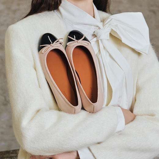 Julia Heuer 优雅时髦拼色平底芭蕾鞋 商品图6